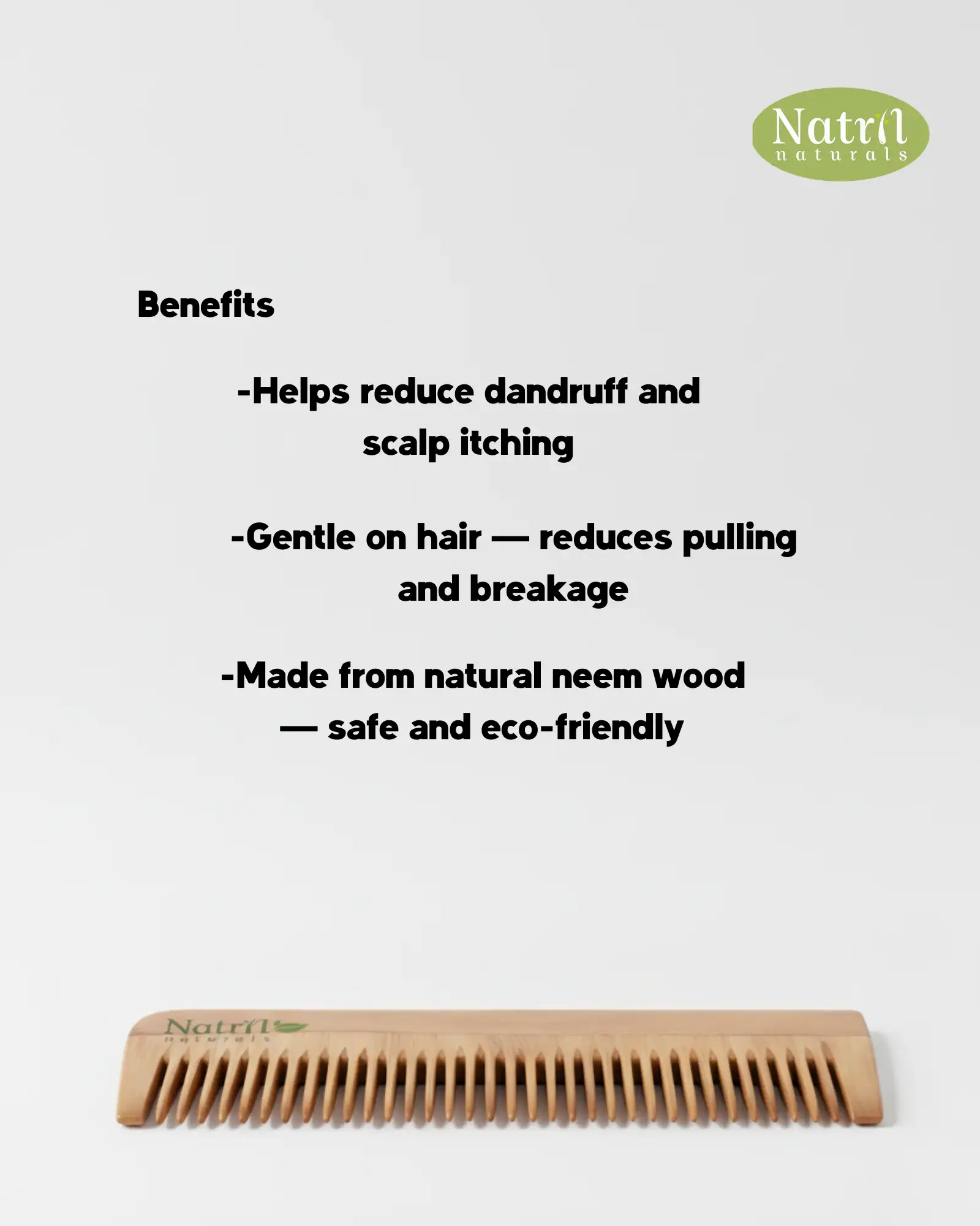 NEEM WOODEN COMB - image 2